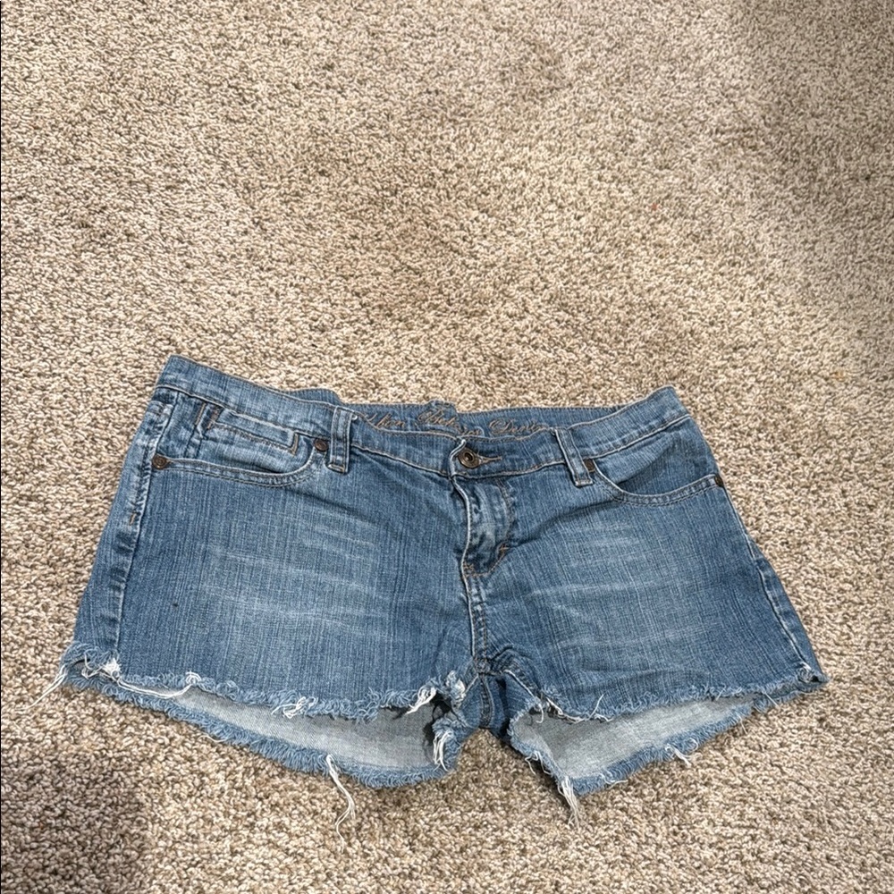 Urban Behavior Blue Jean Shorts Frayed Hem